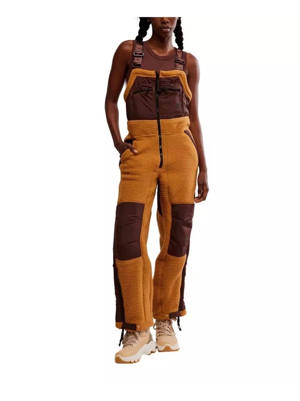 FP MOVEMENT FREE PEOPLE WOMENS HIT THE SLOPES OVERALLS NEW